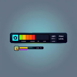 A detailed concept design for a level progress bar in a video game user interface
