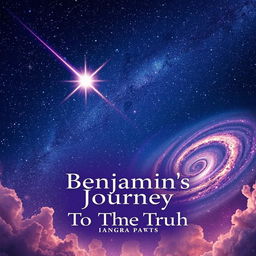 A stunning cosmic scene featuring a starry sky adorned with countless sparkling stars and a magnificent swirling galaxy