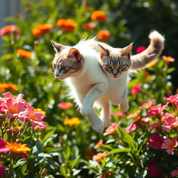 A stunning and elegant portrayal of a graceful feline in motion, capturing the sleek lines and fluid movements of the cat