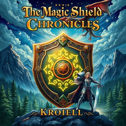 A fantastical book cover design for 'The Magic Shield Chronicles'