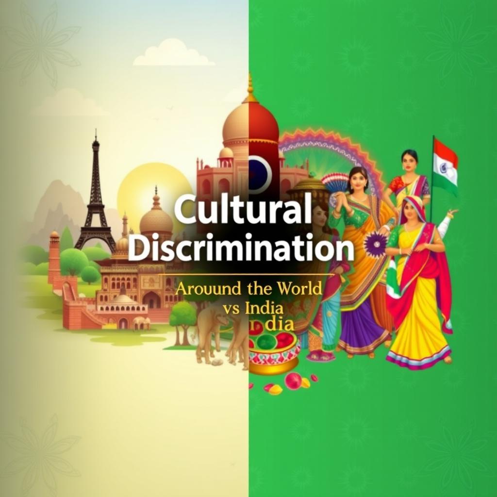 A visually striking cover page design showcasing the theme of cultural discrimination