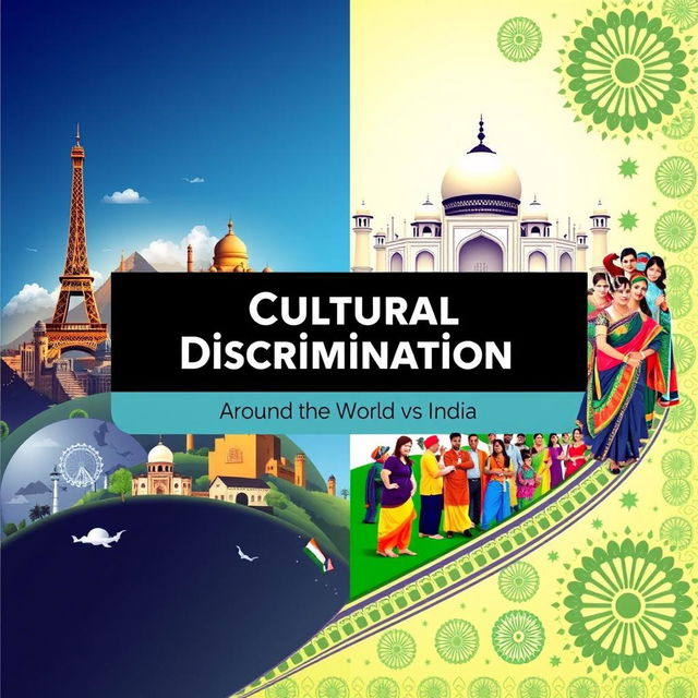 A visually striking cover page design showcasing the theme of cultural discrimination