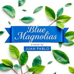 A captivating novel cover for 'Blue Magnolias' by Juan Pablo