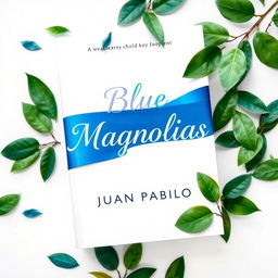 A captivating novel cover for 'Blue Magnolias' by Juan Pablo