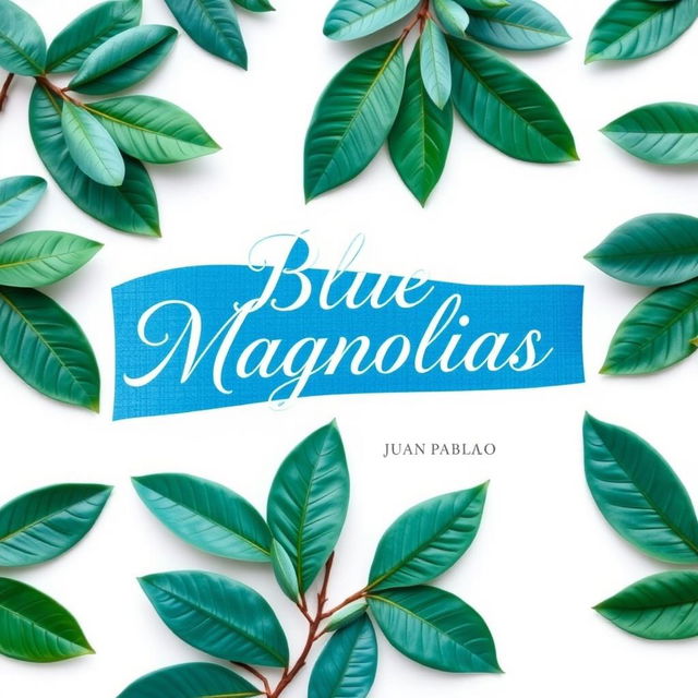 A captivating novel cover for 'Blue Magnolias' by Juan Pablo