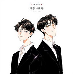A captivating book cover illustration that features two male characters inspired by Choi Yeonjun and Kang Taehyun from TXT