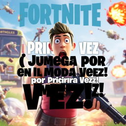 A captivating thumbnail for a Fortnite video titled 'Primera Vez en el Modo Recarga'