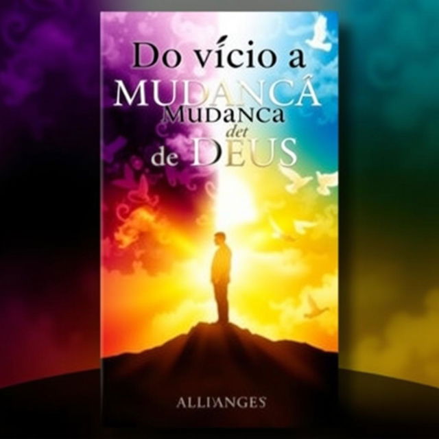 A book cover design for 'Do vício a Mudança de Deus', featuring a vibrant transformation theme