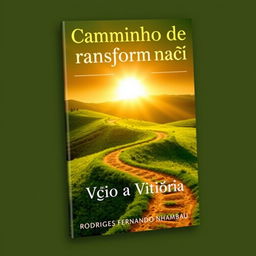 A captivating book cover for a title "Caminho de Transformação" with the subtitle "De vício a Vitória"