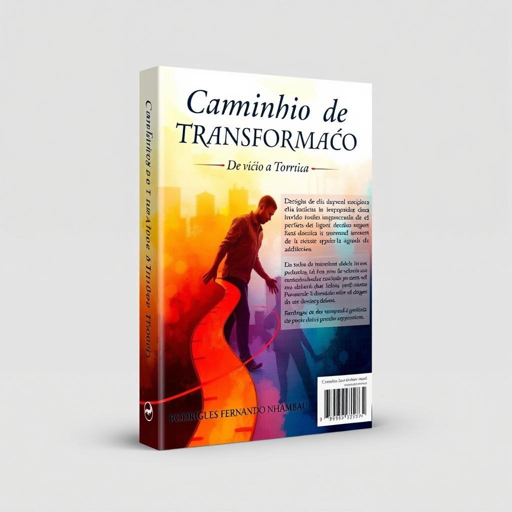 Book cover design for a novel titled 'Caminho de Transformacao', featuring the subtitle 'De vício a Vitoria'