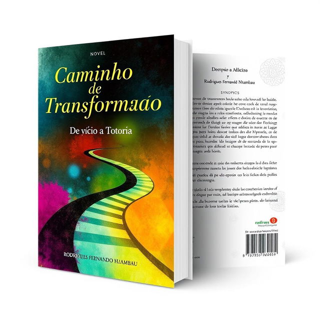 Book cover design for a novel titled 'Caminho de Transformacao', featuring the subtitle 'De vício a Vitoria'