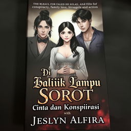 A captivating book cover for a romantic novel filled with conspiracy, family love, struggle, and action