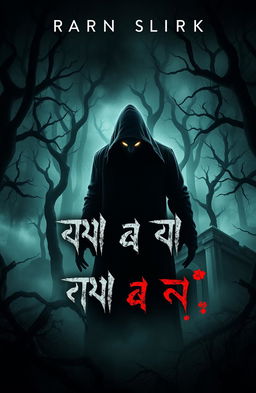 A chilling book cover design for a horror-thriller story titled 'পড়া মুখের ছায়া'