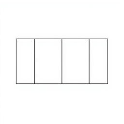 An illustration of a rectangle that is divided into eight distinct sections