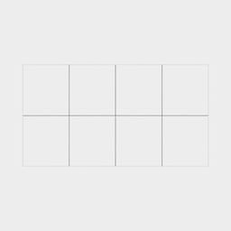An illustration of a rectangle that is divided into eight distinct sections