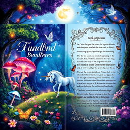 A beautifully designed book cover featuring an enchanting fantasy scene