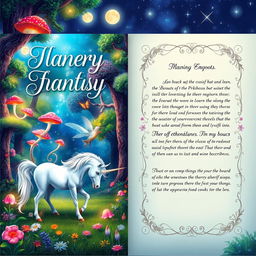A beautifully designed book cover featuring an enchanting fantasy scene