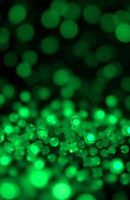 A mesmerizing display of carbon quantum dots glowing in a vivid green-blue hue