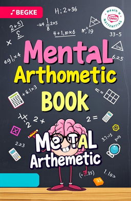 A visually appealing cover for a mental arithmetic book, featuring a vibrant and colorful design