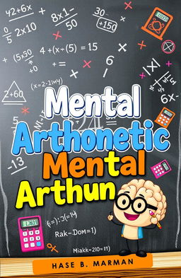 A visually appealing cover for a mental arithmetic book, featuring a vibrant and colorful design