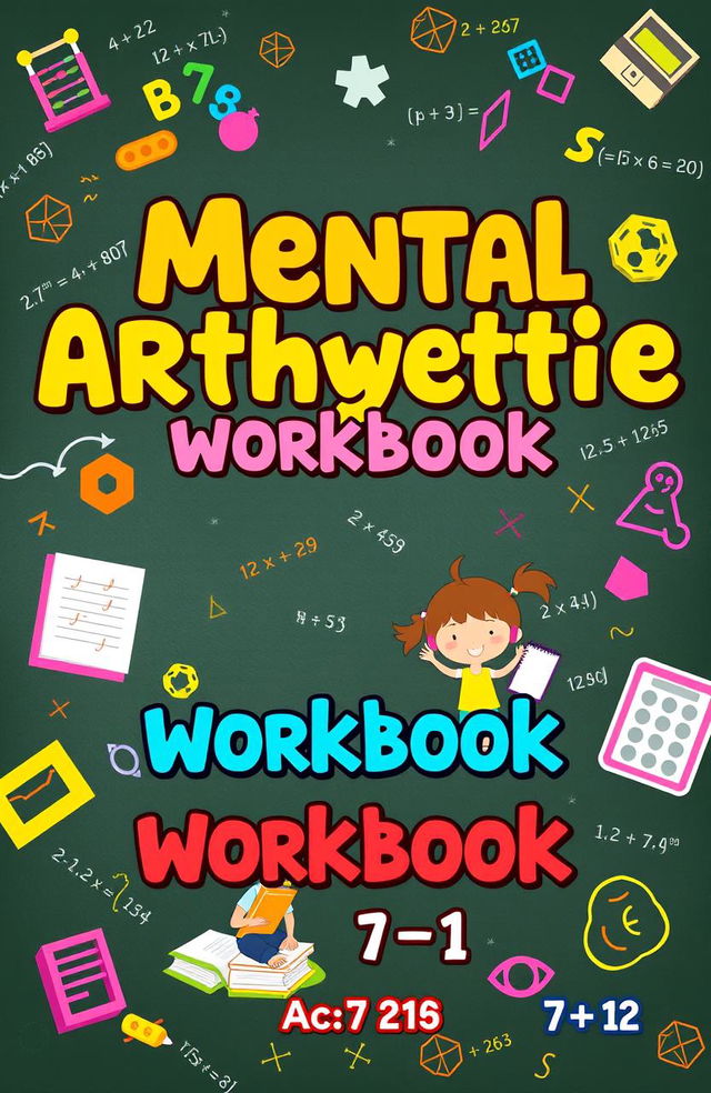 A vibrant and engaging cover design for a mental arithmetic workbook