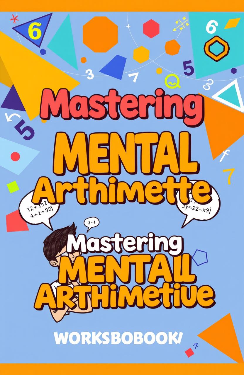 A vibrant book cover for a mental arithmetic workbook