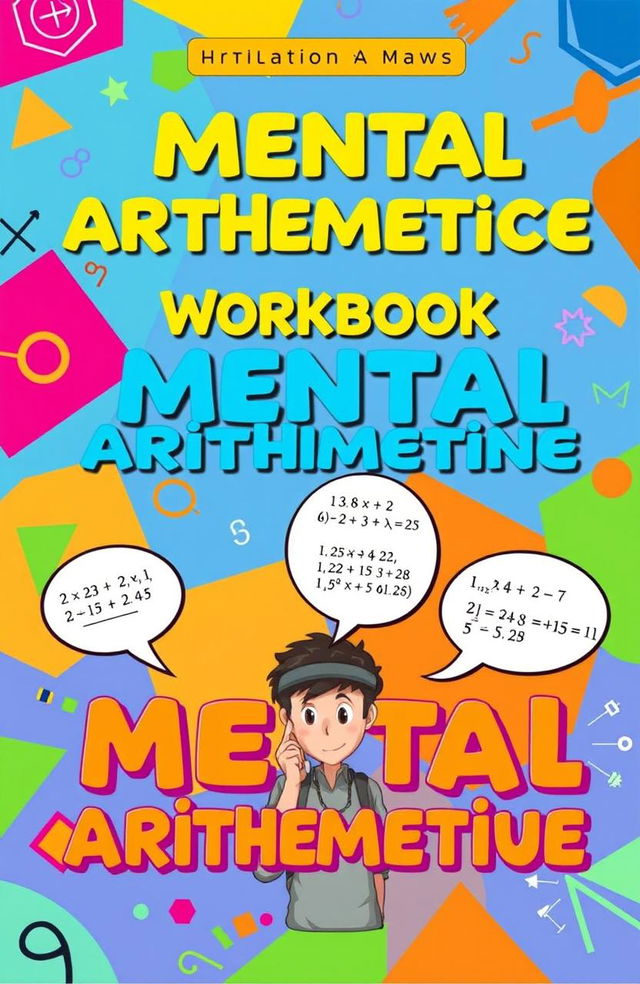 A vibrant book cover for a mental arithmetic workbook