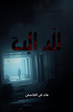 A hauntingly captivating book cover design featuring the title 'جثة زانية' prominently displayed in bold Arabic typography