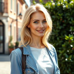 A 35-year-old European woman with light blonde hair