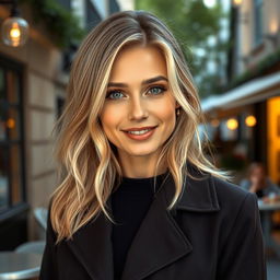 A 35-year-old European woman with light blonde hair