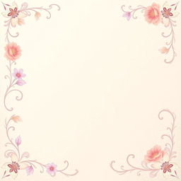 A beautifully designed, intricate background for a letter, featuring soft pastel colors, delicate floral patterns, and elegant swirls