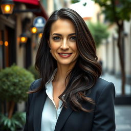 A 37-year-old European woman with dark hair