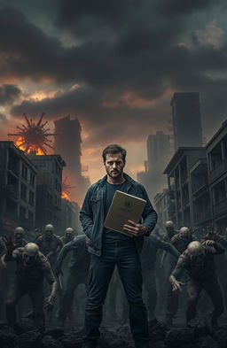 A dystopian landscape following a deadly virus outbreak that mutated humans into monstrous creatures, showcasing a grim urban environment filled with chaos and destruction