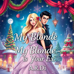 A whimsical and enchanting book cover for a fantasy romance titled 'My Blonde - Is My Ex'