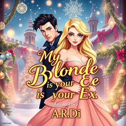 A whimsical and enchanting book cover for a fantasy romance titled 'My Blonde - Is My Ex'