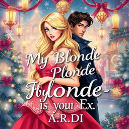 A whimsical and enchanting book cover for a fantasy romance titled 'My Blonde - Is My Ex'