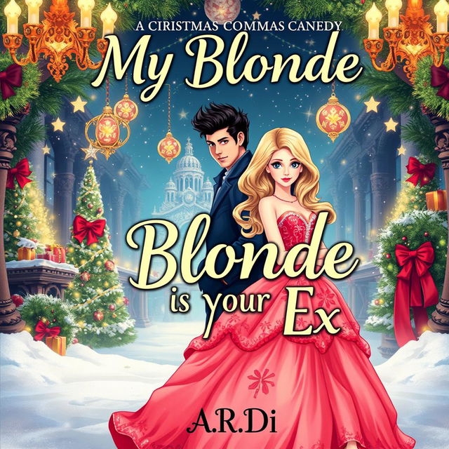 A whimsical and enchanting book cover for a fantasy romance titled 'My Blonde - Is My Ex'