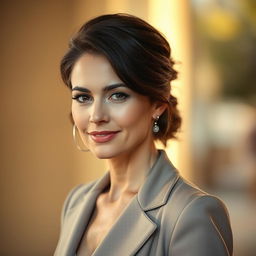 A woman aged 35-40 with European features, either with dark or light hair