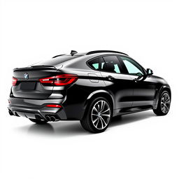 A sleek, sporty black BMW XM captured from a side view, showcasing its luxurious design and elegant silhouette