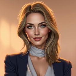 A stylized digital portrait of Ariane Gaudard, showcasing her captivating features and graceful presence