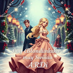 An enchanting book cover for a fantasy romance titled 'Моя блондинка - мой бывший'