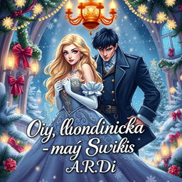 An enchanting book cover for a fantasy romance titled 'Моя блондинка - мой бывший'