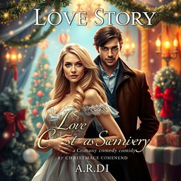 A captivating book cover for a love story set in a fantasy world, featuring a blonde woman and a brunette woman