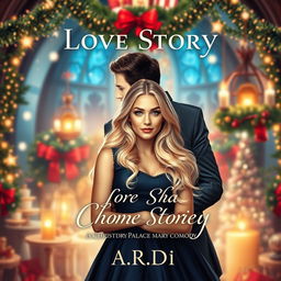 A captivating book cover for a love story set in a fantasy world, featuring a blonde woman and a brunette woman
