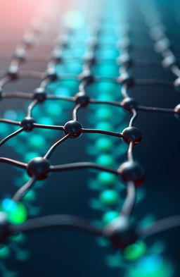 A beautiful, intricate depiction of carbon quantum dots arranged in a graphene structure, showcasing the unique honeycomb lattice pattern characteristic of graphene