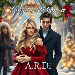 An enchanting book cover for a fantasy romance featuring a blonde woman and a brunette woman