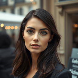 A 30-year-old French woman with natural beauty, featuring sophisticated facial features