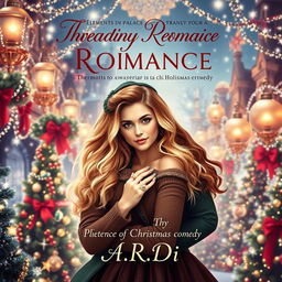 A whimsical book cover for a fantasy romance featuring a blonde woman and a brunette woman, with a scared man standing protectively behind the blonde
