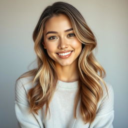 An attractive young woman with natural beauty and light makeup, featuring a toned physique