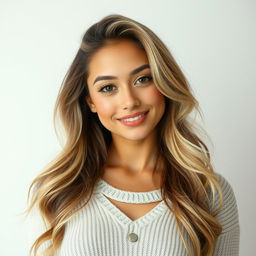An attractive young woman with natural beauty and light makeup, featuring a toned physique